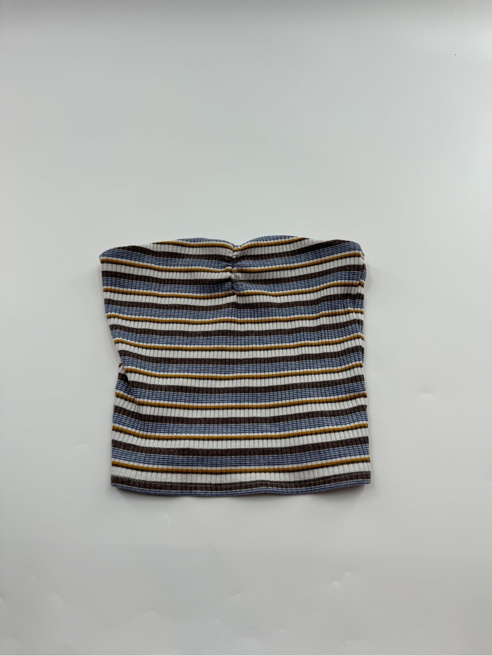 RSQ Striped Ribbed Tube Top – Women's Medium Brown & Cream